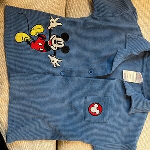Disney Kids Blue Button Down Shirt with Mickey Mouse